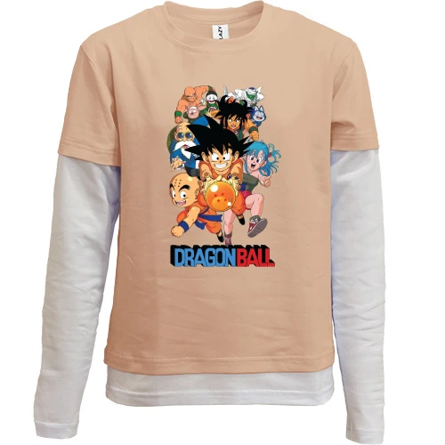 Комбинированный детский лонгслив, желтый, Dragon Ball