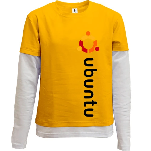 Комбинированный детский лонгслив, черный, ubuntu. Men.
