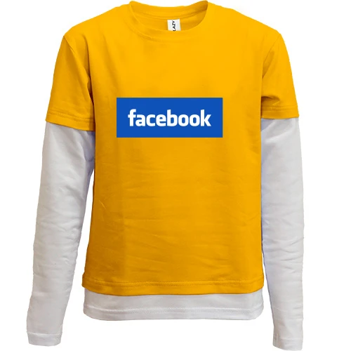 Комбинированный детский лонгслив с логотипом Facebook