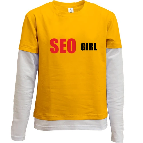 Комбінований дитячий лонгслів, жовтий, SEO girl
