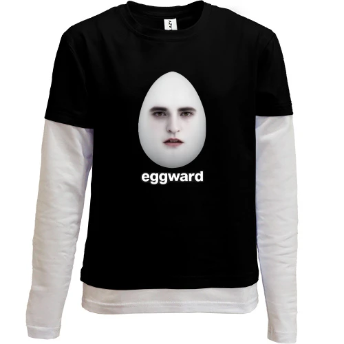 Комбинированный детский лонгслив, черный, Eggward
