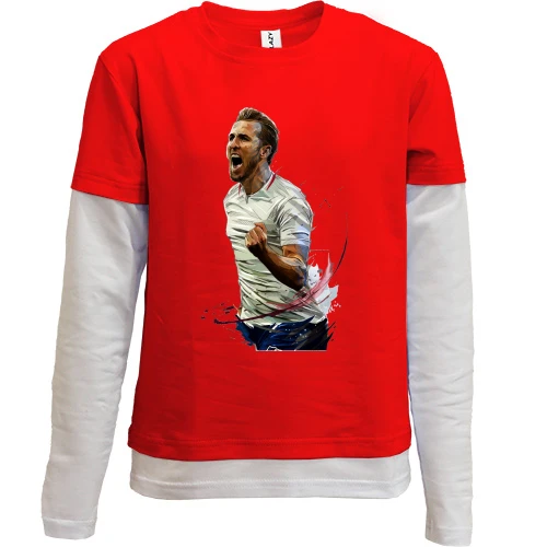 Комбинированный детский лонгслив, красный, Harry Kane (2)