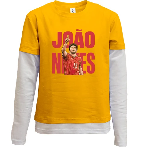 Комбинированный детский лонгслив, желтый, João Neves