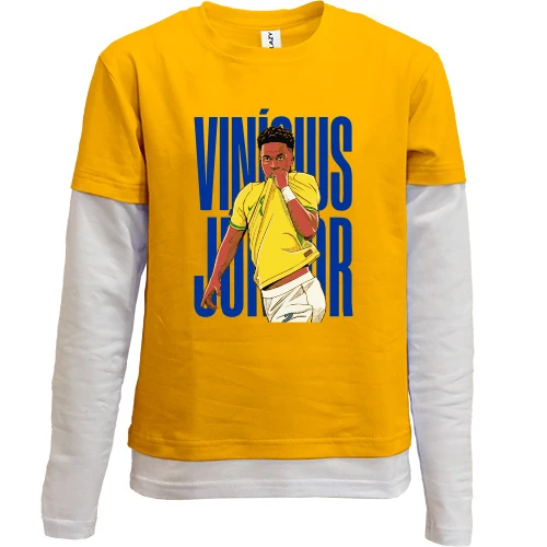 Комбинированный детский лонгслив, желтый, Vinicius Junior
