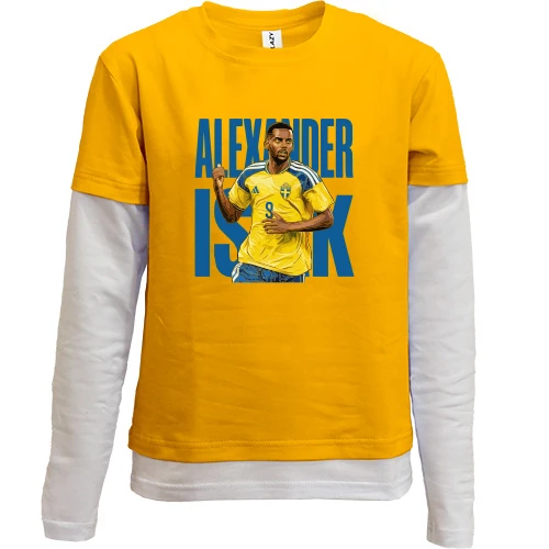 Комбинированный детский лонгслив, желтый, Alexander Isak