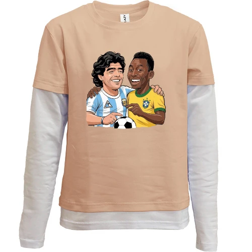 Комбинированный детский лонгслив, желтый, Maradona & Pele