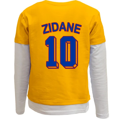 Комбинированный детский лонгслив, желтый, Zinédine Zidane