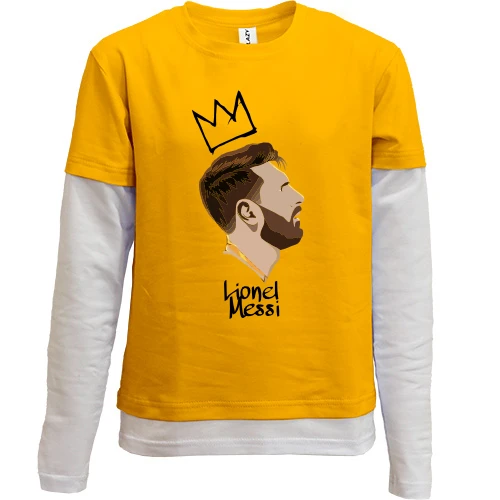 Комбинированный детский лонгслив, желтый, Lionel Messi King