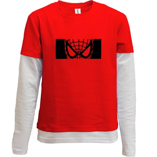 Комбинированный детский лонгслив, красный, Взгляд Spider-Man