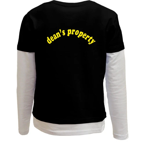 Комбинированный детский лонгслив, черный, "Dean's property"
