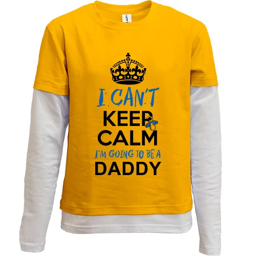 Комбинированный детский лонгслив, желтый, i`m going to be a daddy