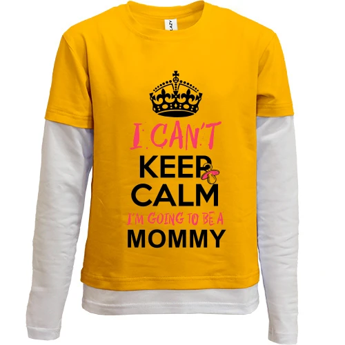 Комбинированный детский лонгслив, желтый, i`m going to be a mommy