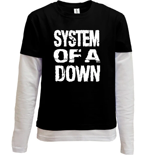 Комбинированный детский лонгслив, черный, "System Of A Down"