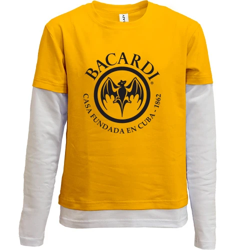 Комбинированный детский лонгслив, желтый, Bacardi (2)