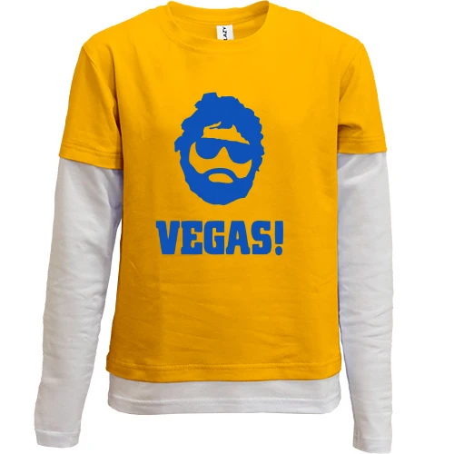 Комбинированный детский лонгслив, желтый, Vegas!