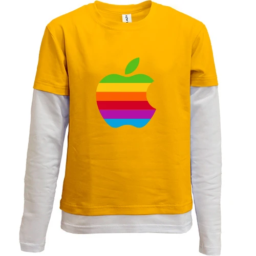 Комбинированный детский лонгслив Apple (радуга)