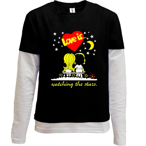 Комбінований дитячий лонгслів Love is ... (3)