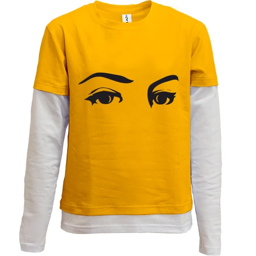 Комбинированный детский лонгслив с глазами