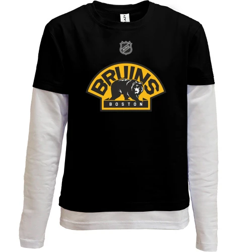 Комбинированный детский лонгслив, желтый, Boston Bruins 2