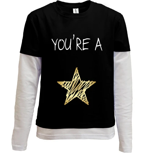 Комбінований дитячий лонгслів You`re a star