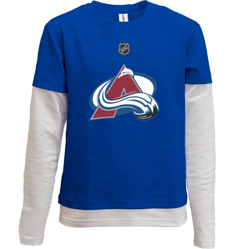 Комбинированный детский лонгслив, синий, Colorado Avalanche
