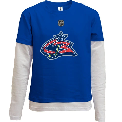 Комбинированный детский лонгслив, желтый, Columbus Blue Jackets 2