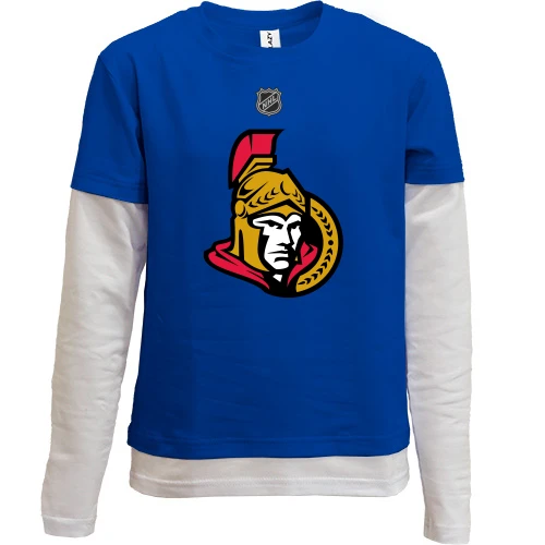 Комбинированный детский лонгслив, синий, Ottawa Senators