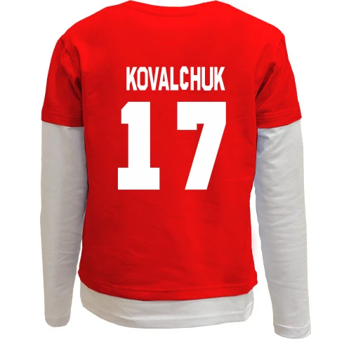 Комбинированный детский лонгслив, красный, Ilya Kovalchuk