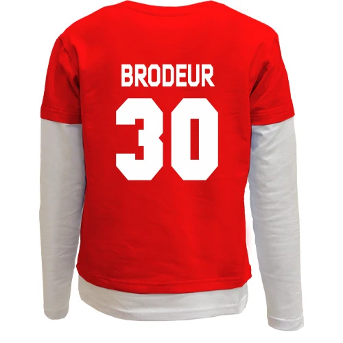 Комбінований дитячий лонгслів, Червоний, Martin Brodeur