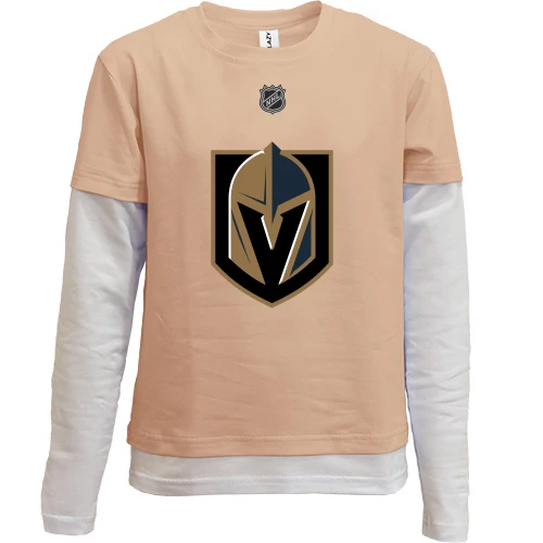 Комбинированный детский лонгслив, желтый, Vegas Golden Knights