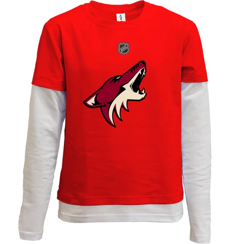 Комбинированный детский лонгслив, красный, Phoenix Coyotes