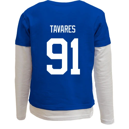 Комбинированный детский лонгслив, Синий, John Tavares