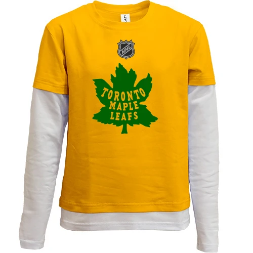 Комбинированный детский лонгслив, желтый, Toronto Maple Leafs