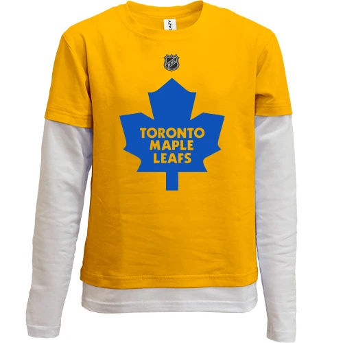 Комбинированный детский лонгслив, синий, Toronto Maple Leafs