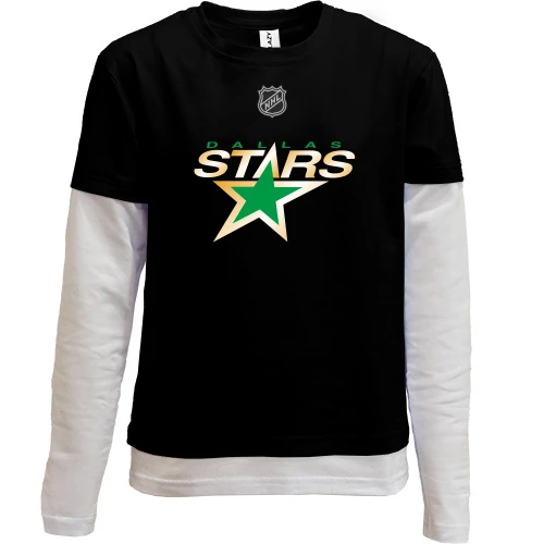 Комбинированный детский лонгслив, черный, Dallas Stars