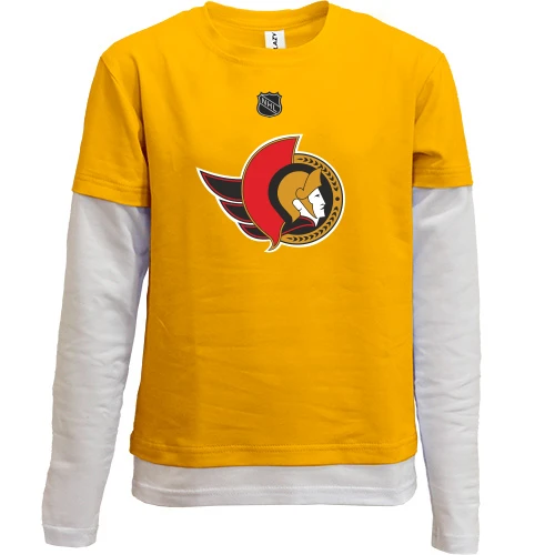 Комбинированный детский лонгслив, Черный, Ottawa Senators