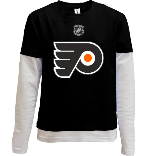 Комбинированный детский лонгслив, черный, Philadelphia Flyers