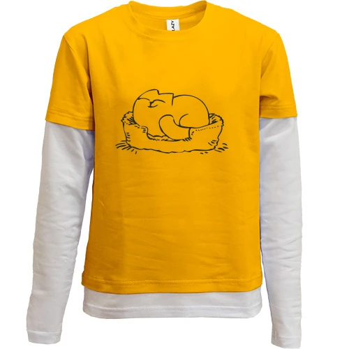 Комбинированный детский лонгслив, Желтый, Счастливый Simon's cat