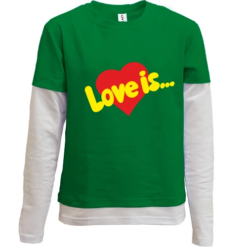 Комбинированный детский лонгслив Love is ... (2)