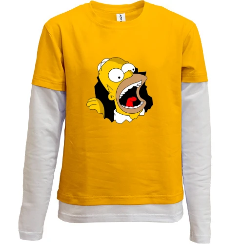 Комбінований дитячий лонгслів, Бежевий, Simpsons (12)
