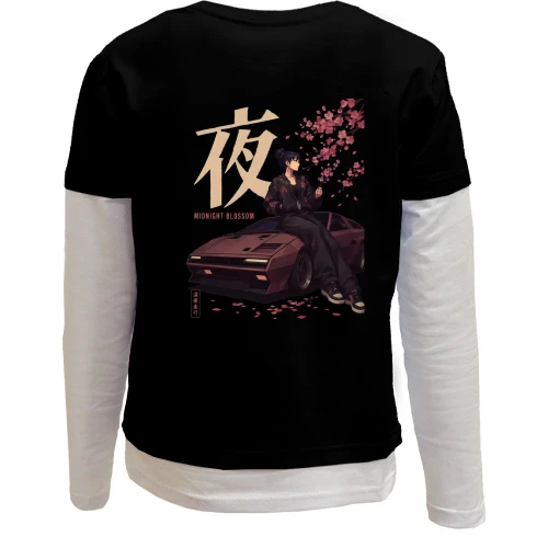 Комбинированный детский лонгслив Midnight blossom