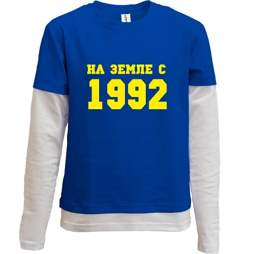 Комбинированный детский лонгслив, красный, На земле с 1992