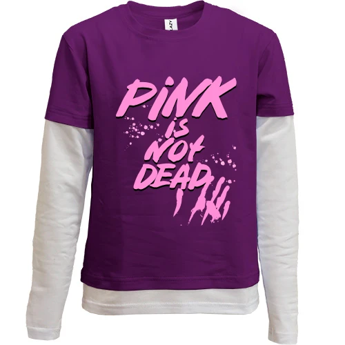Комбинированный детский лонгслив, фиолетовый, Pink is not dead (1)