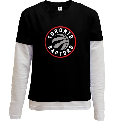 Комбинированный детский лонгслив, черный, Toronto Raptors (2)