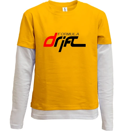 Комбинированный детский лонгслив, желтый, Formula Drift