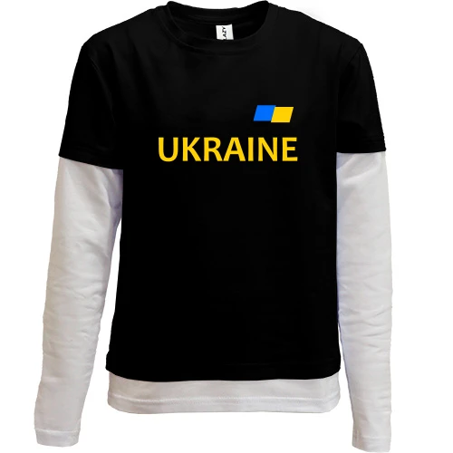 Комбинированный детский лонгслив, черный, Сборная Украины