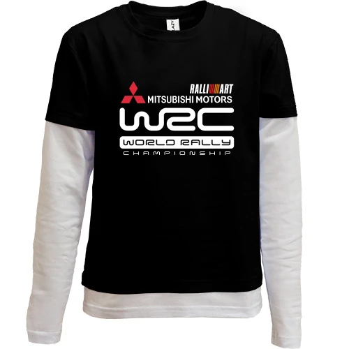 Комбинированный детский лонгслив, черный, Mitsubishi wrc