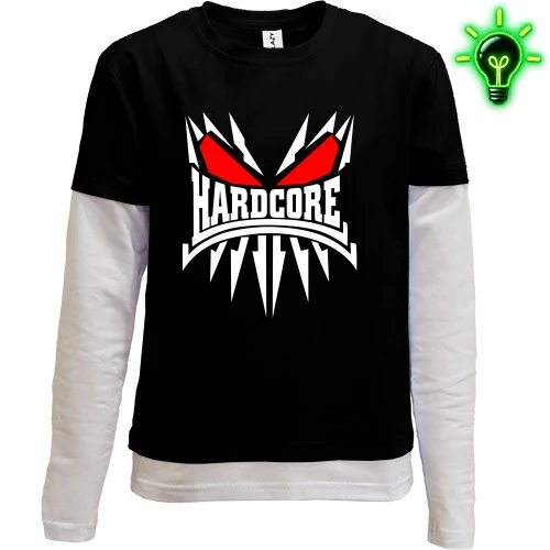 Комбінований дитячий лонгслів, чорний, Hardcore