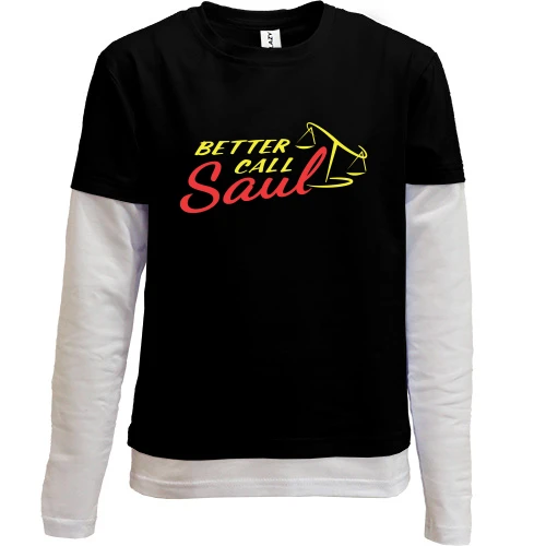 Комбинированный детский лонгслив, Черный, Better Call Saul (Лучше звоните Солу)