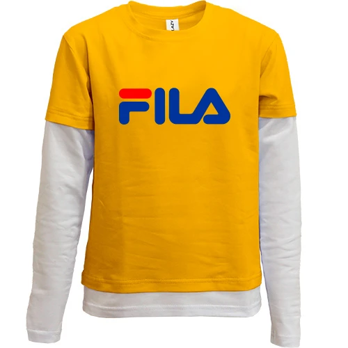 Комбинированный детский лонгслив, желтый, FILA